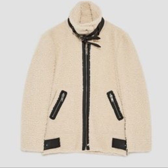❌SOLD❌Zara | Teddy And Faux Leather Zipper Jacket - Picture 12 of 13